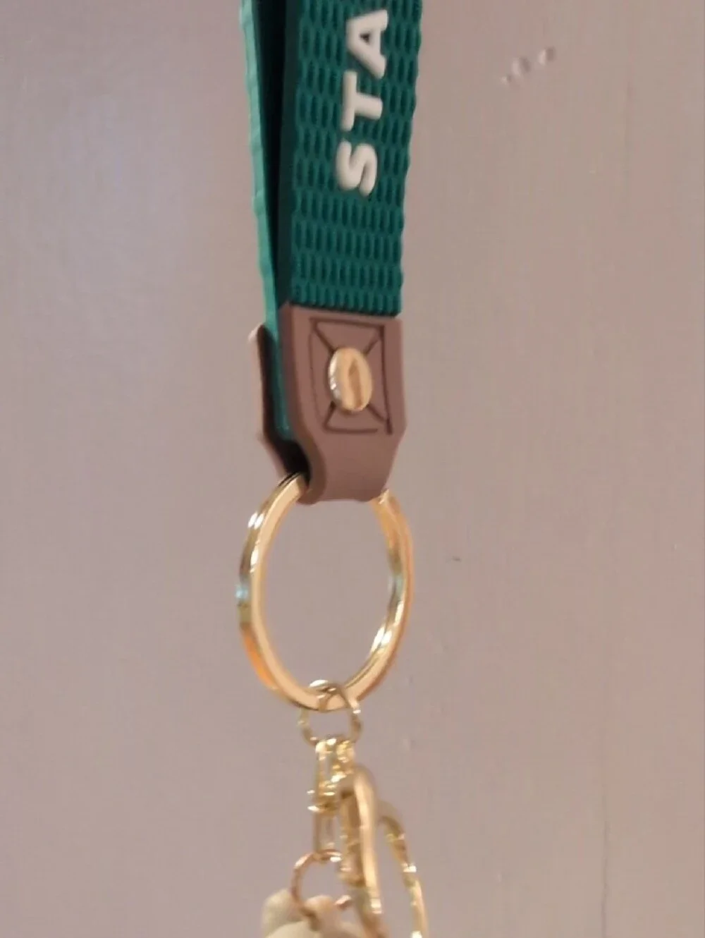 Gold Ring Teal Bear Keychain Charm - Women's Accessories